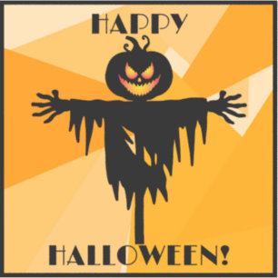 Sticker Joyeux Halloween noir orange