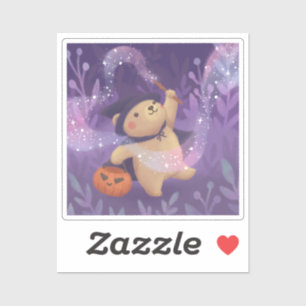 Sticker Joyeux Halloween : Teddy la sorcière