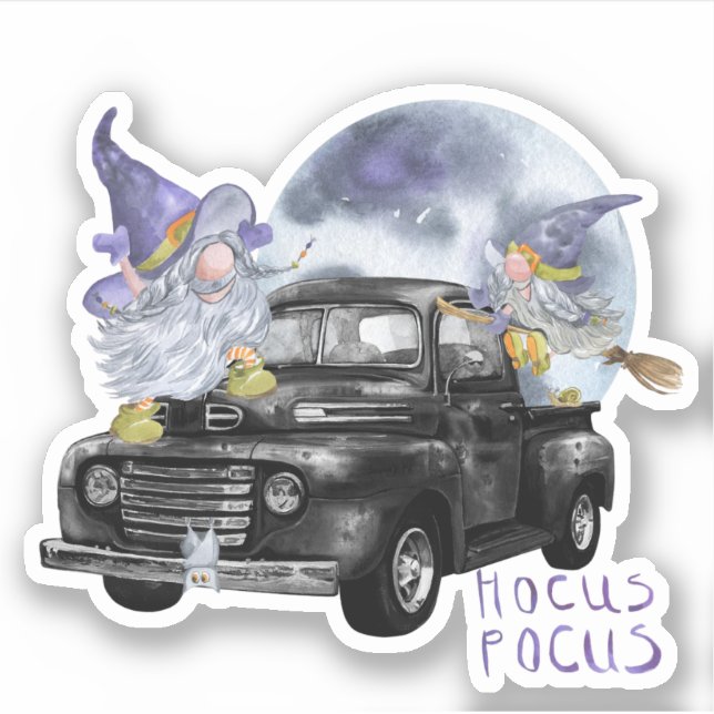 Sticker Joyeux Halloween Trending Gnome Hocus Pocus (Devant)