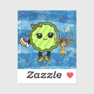 Sticker Joyeux Hanoukka Holiday Pickle