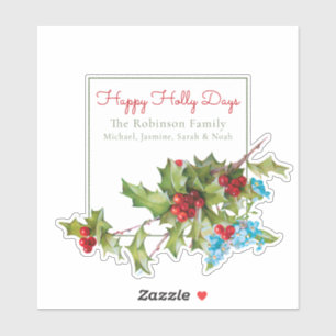 Sticker Joyeux Holly Days Holly & Oubliez-moi Nots