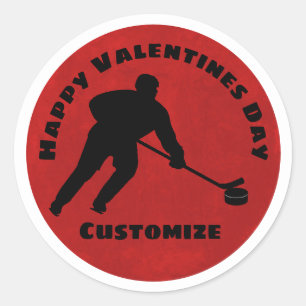 Sticker Joyeux Joueur de hockey Valentines