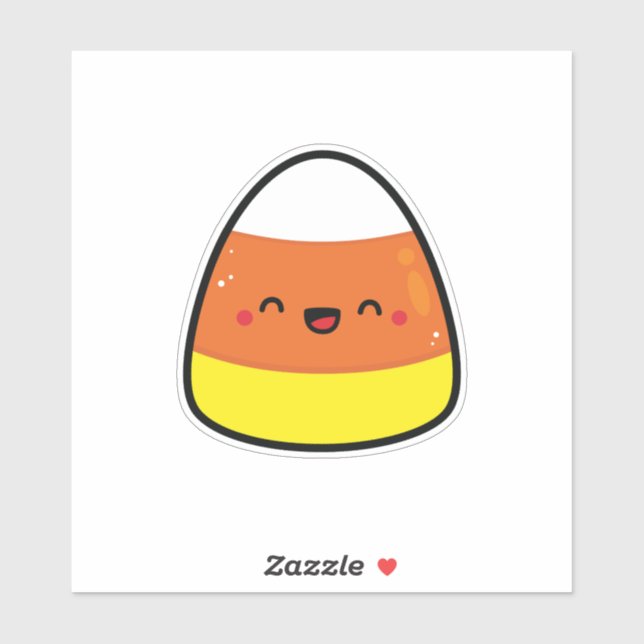 Sticker Joyeux Kawaii Candy Corn pour Halloween (Feuille)