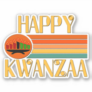 Sticker Joyeux Kwanzaa 7 bougies, Kiss Cut