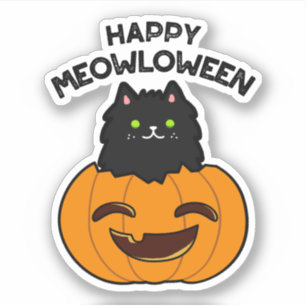 Sticker Joyeux Meowloween Funny Halloween Pun