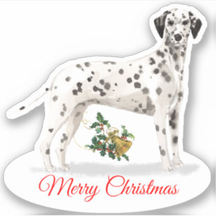 Sticker Joyeux Noël Dalmatien Custom-Cut Vinyl