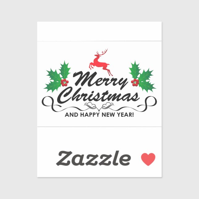 Sticker Joyeux Noël et bonne année (Feuille)