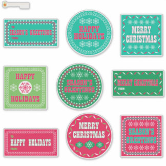 Sticker Joyeux Noël Joyeux Bonnes Fêtes de vacances