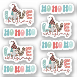 Sticker Joyeux Noël mignon empreinte de léopard bleu rouge