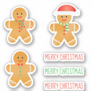 Sticker Joyeux Noël pain d'épices Hommes Santa Hat