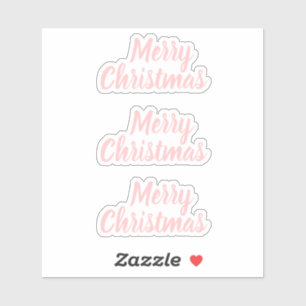 Sticker Joyeux noël rose pastel minimaliste tendance