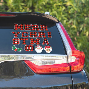 Sticker Joyeux Noël Rouge Buffalo Lettres Plaid