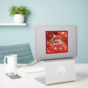 Sticker Joyeux Noël, rouge férié,