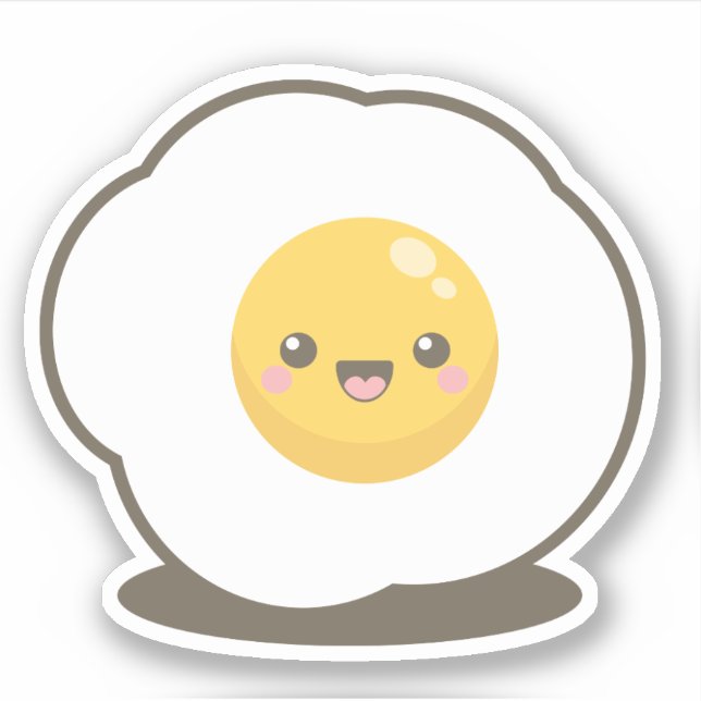 Sticker Joyeux Oeuf Frit Kawaii (Devant)