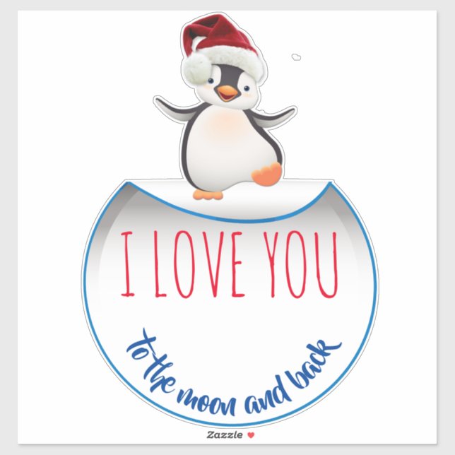 Sticker Joyeux pingouin de Noël (Feuille)