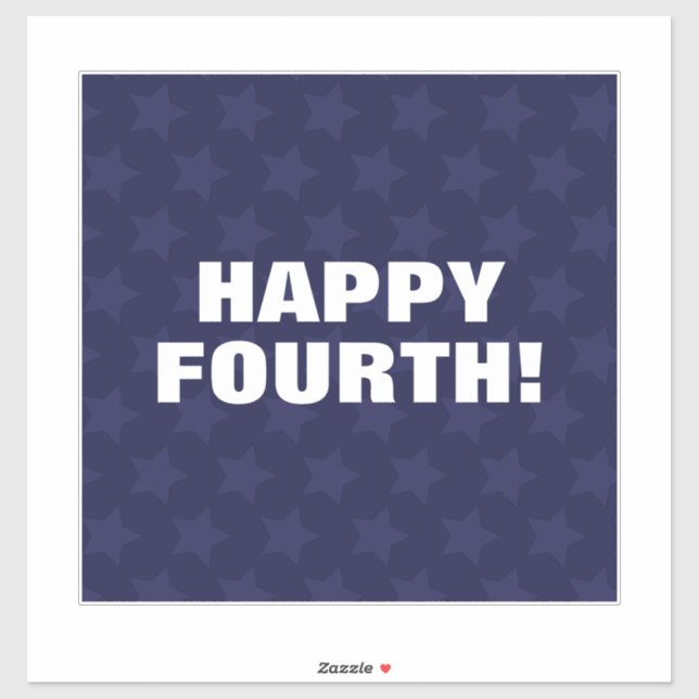 Sticker Joyeux quatrième ! 4 juillet Slogan (Feuille)
