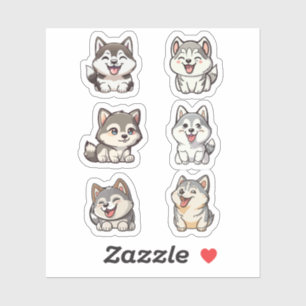 Sticker joyeux seringues sibériennes huskies collants de c