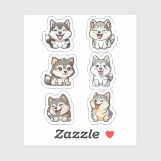 Sticker joyeux seringues sibériennes huskies collants de c