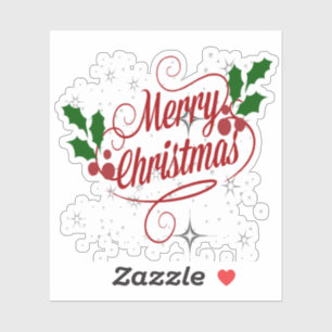 Sticker Joyeux voeux de Noël dans des couleurs festives