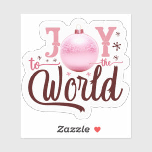 Sticker Joyful Pink Ornament pour les fêtes