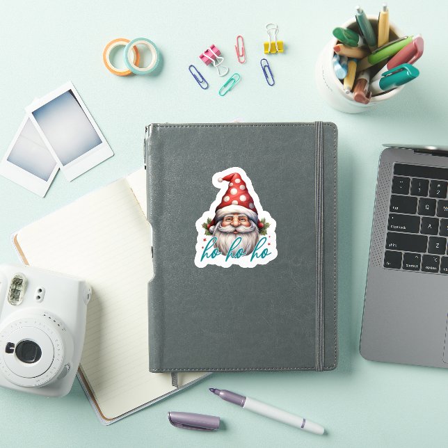 Sticker Joyful Santa in Festive Christmas Colors (Couverture iPad)