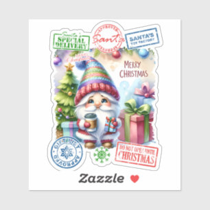 Sticker Joyful Xmas de Père Noël Elf 