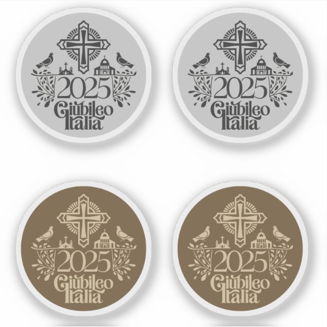 Sticker Jubilé 2025 Anniversaire de l'Église catholique. (Devant)