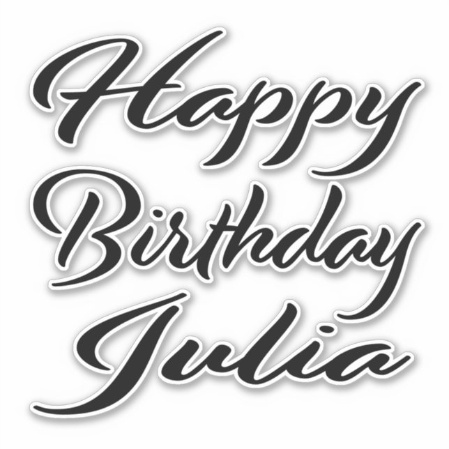 Sticker Julia Nom Prénom Anniversaire de la Broderie noire (Devant)