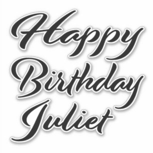 Sticker Juliet Nom Prénom Anniversaire de la Broderie noir