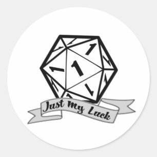 sticker Just My Luck d20