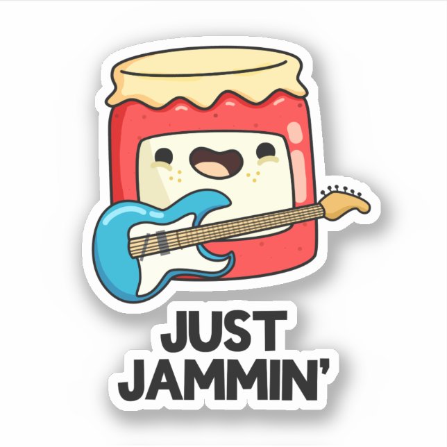 Sticker Juste Jammin Funny Rocker Jam Pun (Devant)