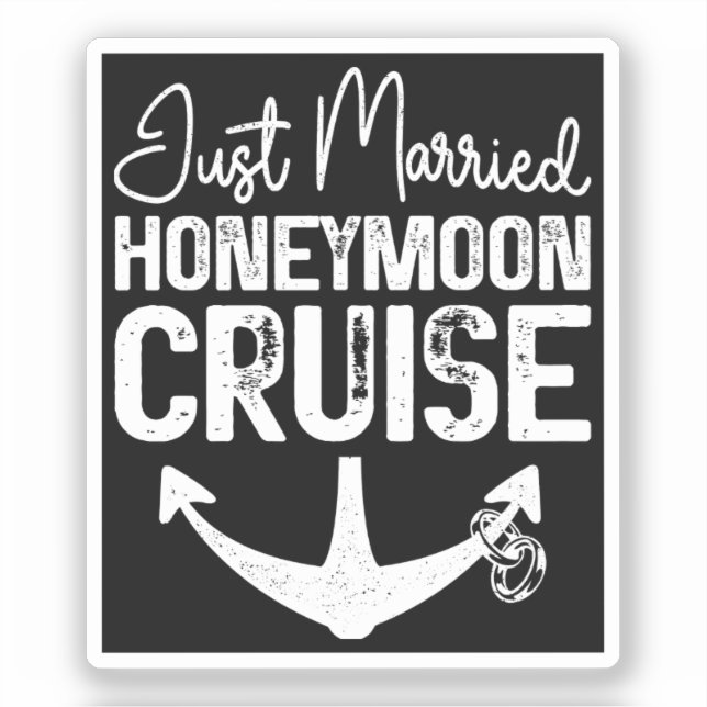 Sticker Juste Marié Lune de miel Croisière Ring Cadeaux co (Recto)