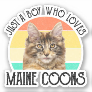 Sticker Juste Un Garçon Qui Aime Les Maine Coons