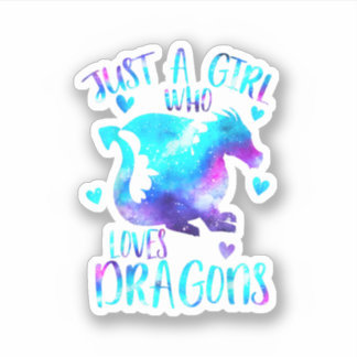 Sticker Juste une fille qui aime Dragons Galaxy Space Drag