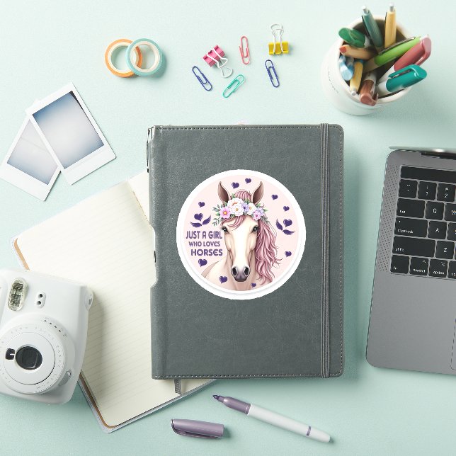 Sticker Juste une fille qui aime les chevaux (2) (Couverture iPad)