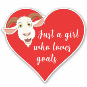Sticker Juste Une Fille Qui Aime Les Chèvres Mignonne Coeu