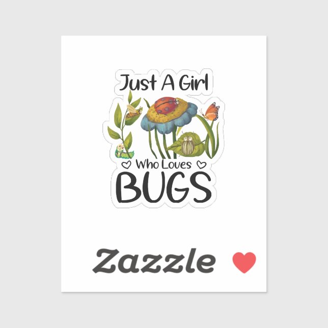 Sticker Juste une fille qui aime les insectes (Feuille)