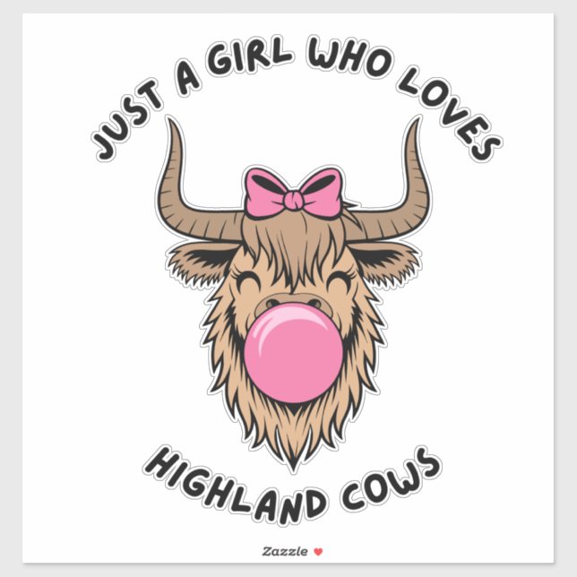Sticker Juste une fille qui aime les vaches des Highlands  (Feuille)