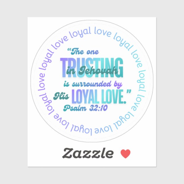 Sticker JW "The one Trusting in Jehovah" Ps. 32:10 (Feuille)