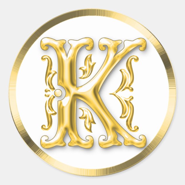 Sticker K rond initial en or (Devant)