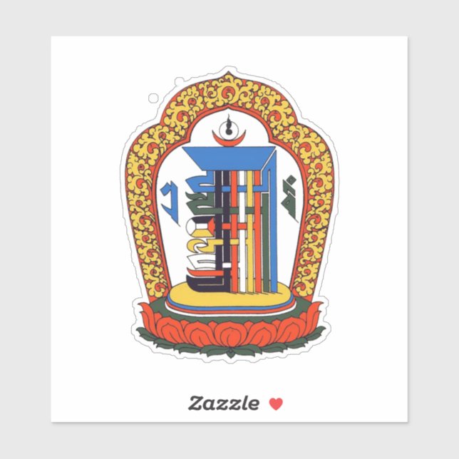 Sticker Kalachakra Mantra Mandala Bouddhiste (Feuille)