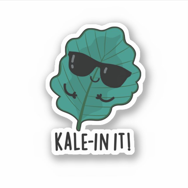 Sticker Kale-in It Funny Veggie Kale Pun (Devant)