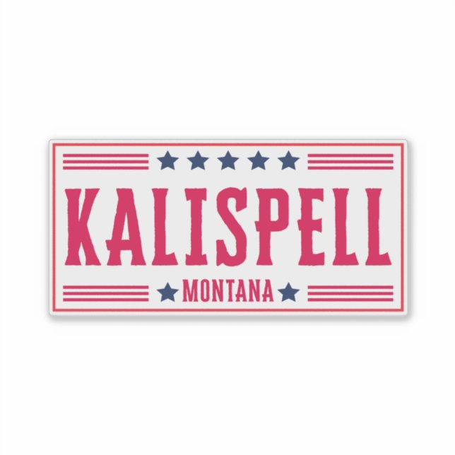 Sticker KALISPELL MONTANA Étoiles & rayures (Devant)