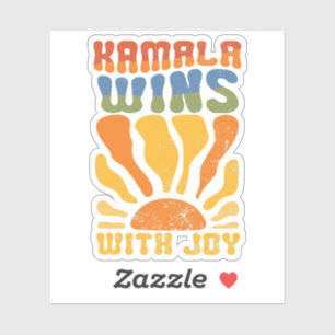 Sticker Kamala gagne avec Joy Retro Boho Harris Walz