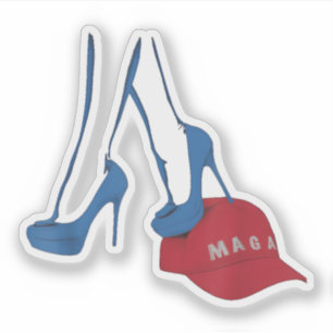 Sticker Kamala Harris 2024 : Un pas sur le Casquette MAGA