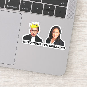 Sticker Kamala Harris, célèbre par RBG, je parle