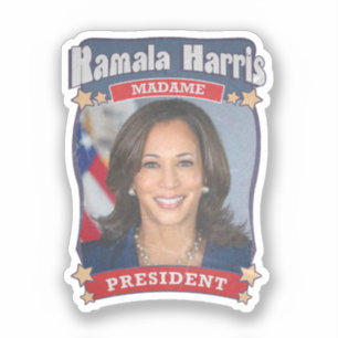 Sticker Kamala Harris Madame President Card