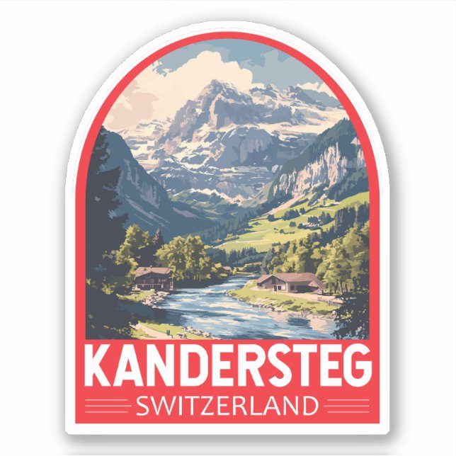 Sticker Kandersteg Suisse Travel Art Emblem (Devant)