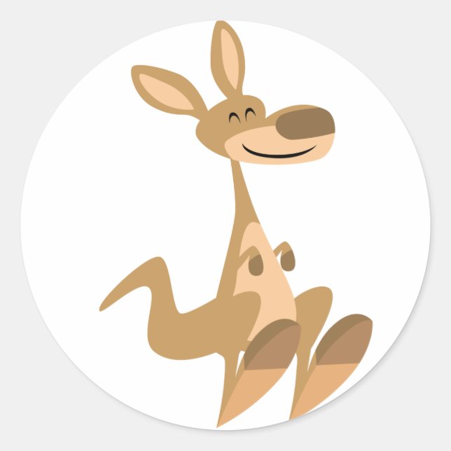 Sticker Kangaroo Cartoon Joli (Devant)