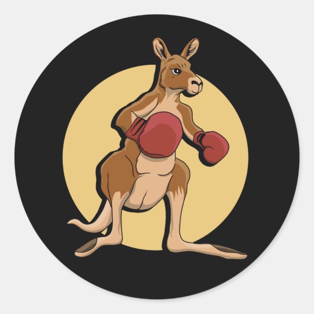 Sticker Kangaroo Classic Round Boxe (Devant)
